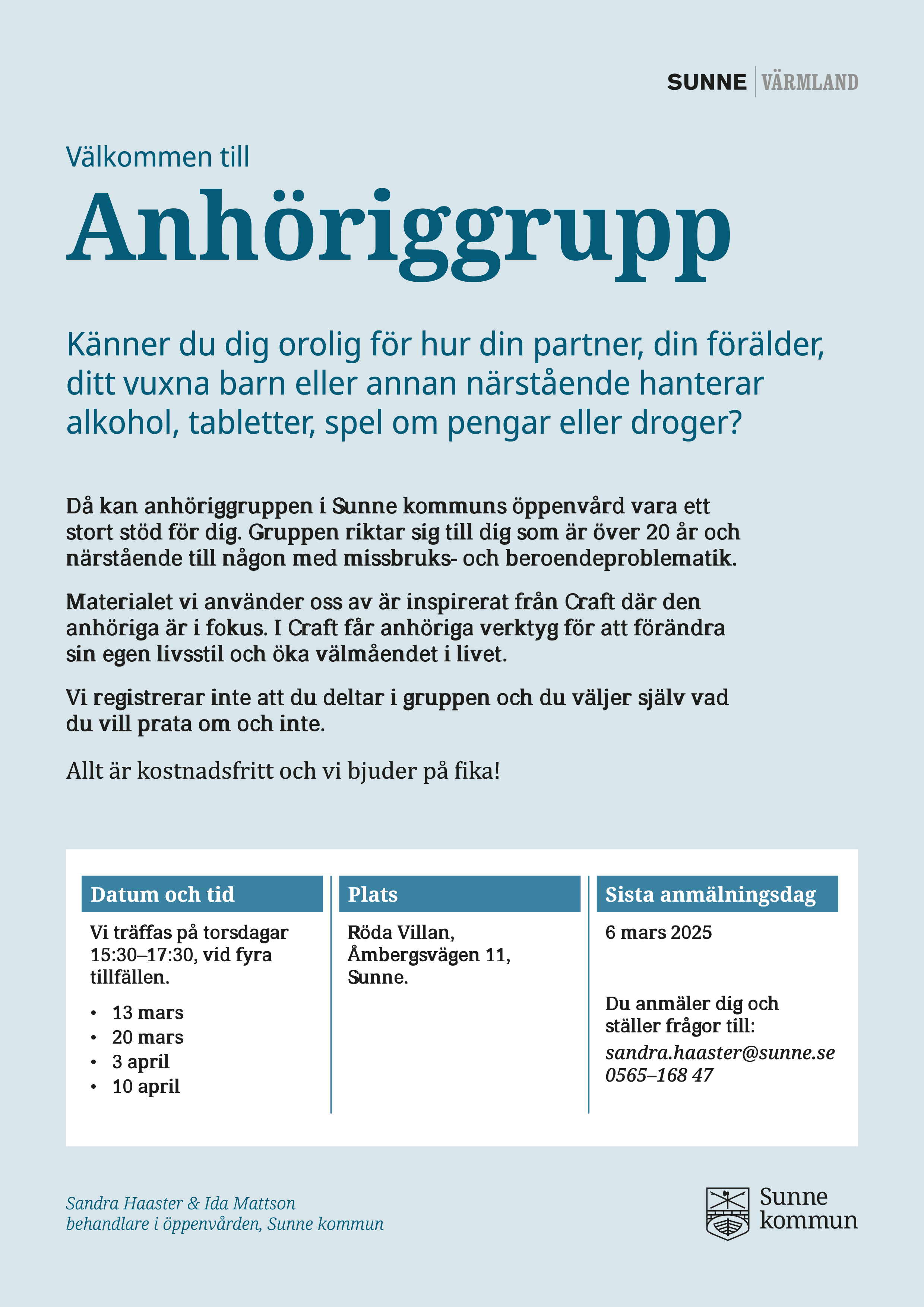 Inbjudan till anhöriggrupp