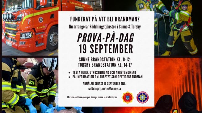 Prova-på-dag för Räddningstjänsten den 19 september.