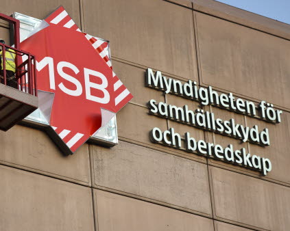 MSB skylt på fasad