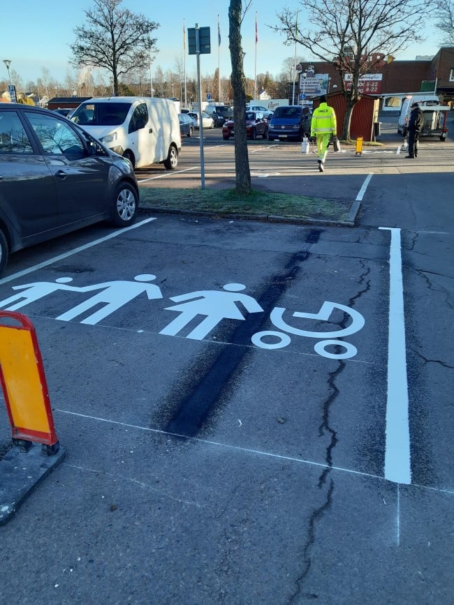 Bild på familjeparkeringen vid Mejeriängen i Sunne